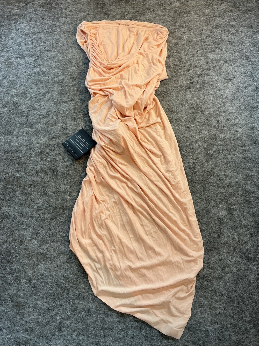 Normakamali One Shoulder Ruched Peach Women’s Dress Size M